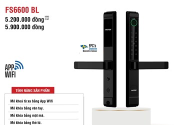 Khóa vân tay cửa nhôm Faster FS6600 BL