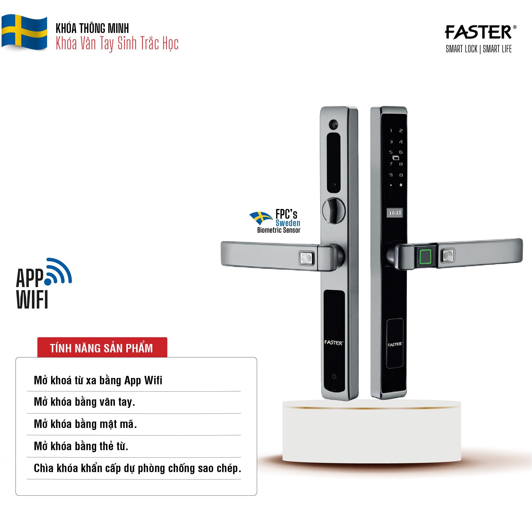 Khóa cửa nhôm Faster FS6900 Grey