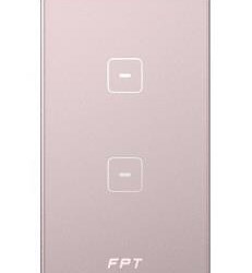 Công Tắc Cảm Ứng Hera 2 Nút Chữ Nhật Rose Gold