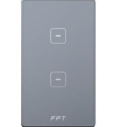Công Tắc Cảm Ứng Hera 2 Nút Chữ Nhật Gray