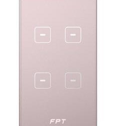 Công Tắc Cảm Ứng Hera 4 Nút Chữ Nhật Rose Gold