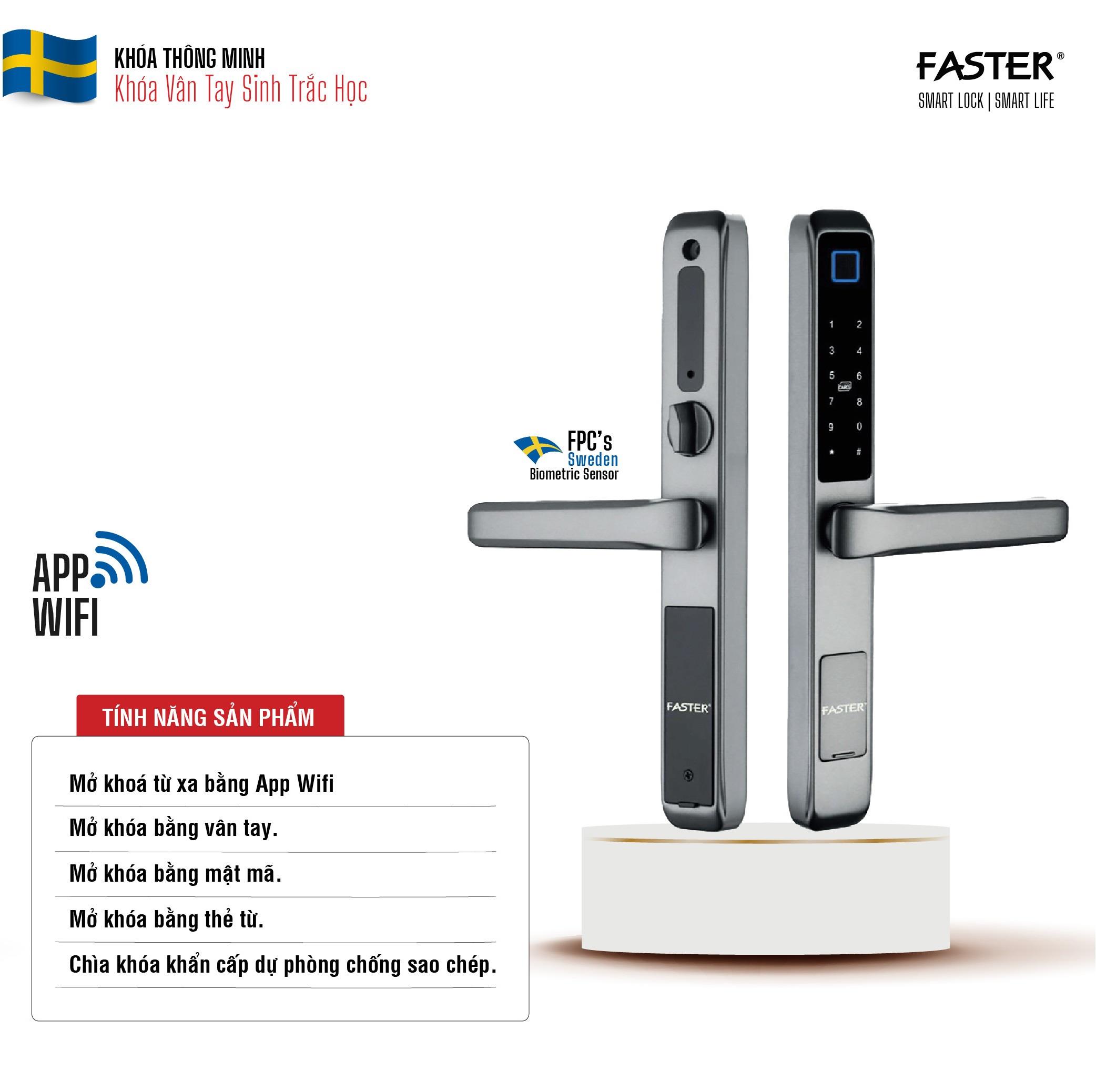 Khóa cửa nhôm Faster FS6800 Grey