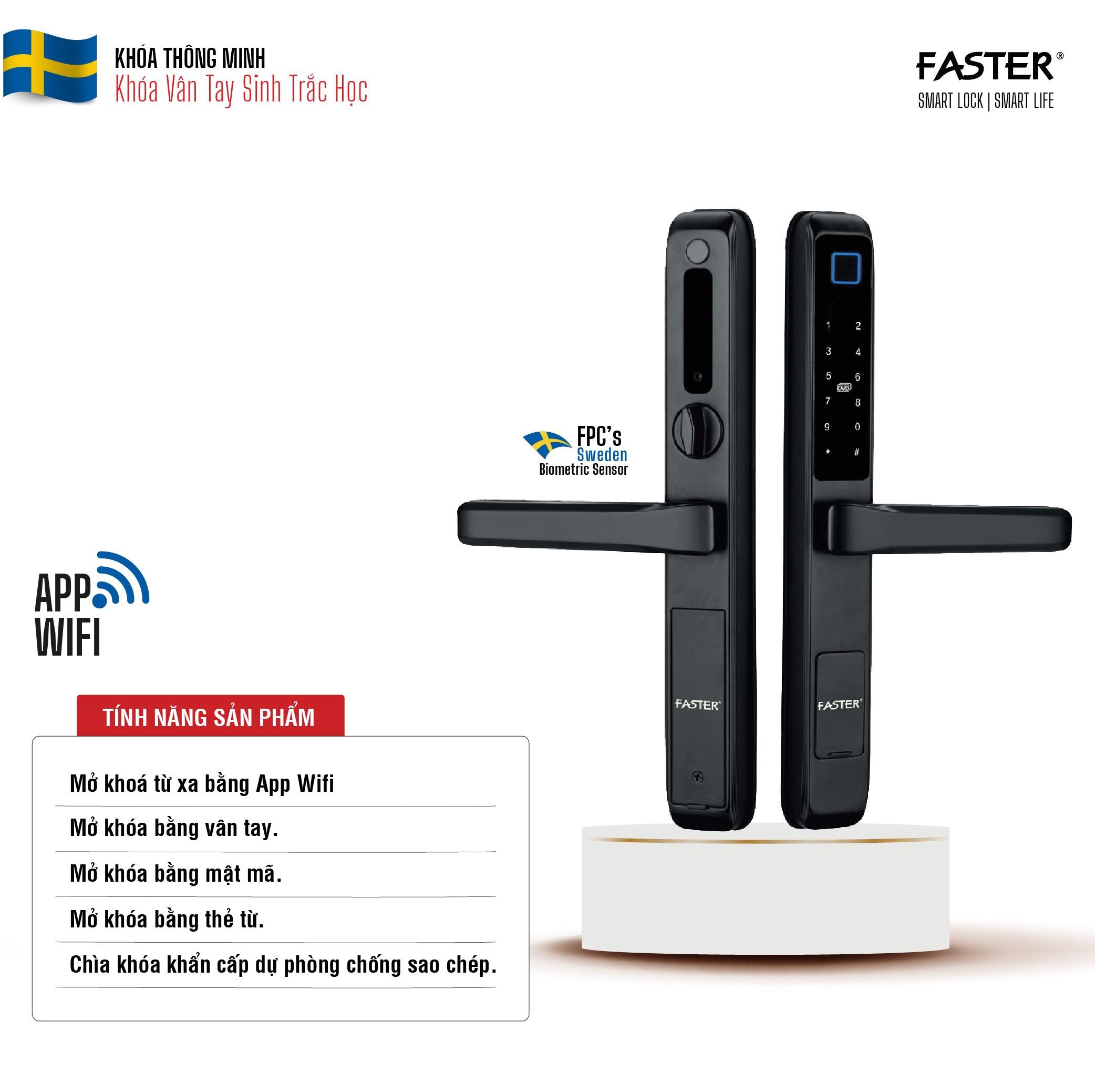 Khóa cửa nhôm Faster FS6800 BL