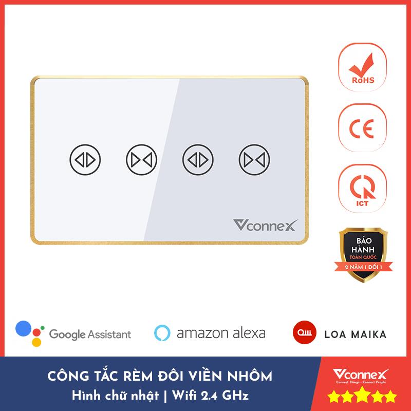 Công tắc rèm đôi viền nhôm Vconnex