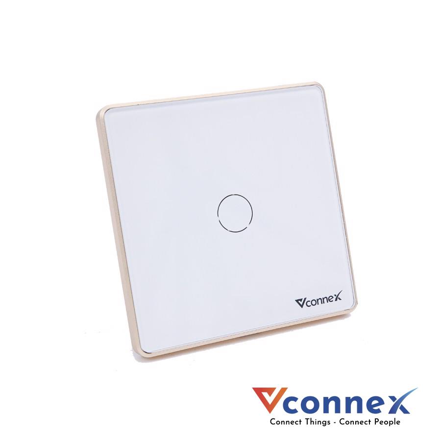 Công tắc thông minh Vconnex 1 nút viền nhôm