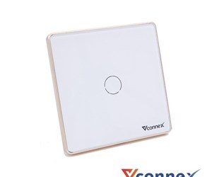 Công tắc thông minh Vconnex 1 nút viền nhôm