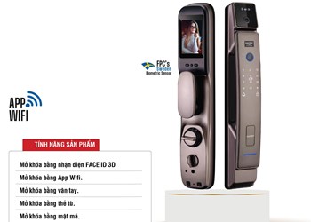 Khóa cửa nhận diện khuôn mặt Faster FS008FD3D-BS Face ID
