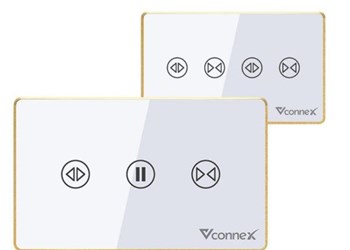 Công tắc rèm đơn viền nhôm Vconnex